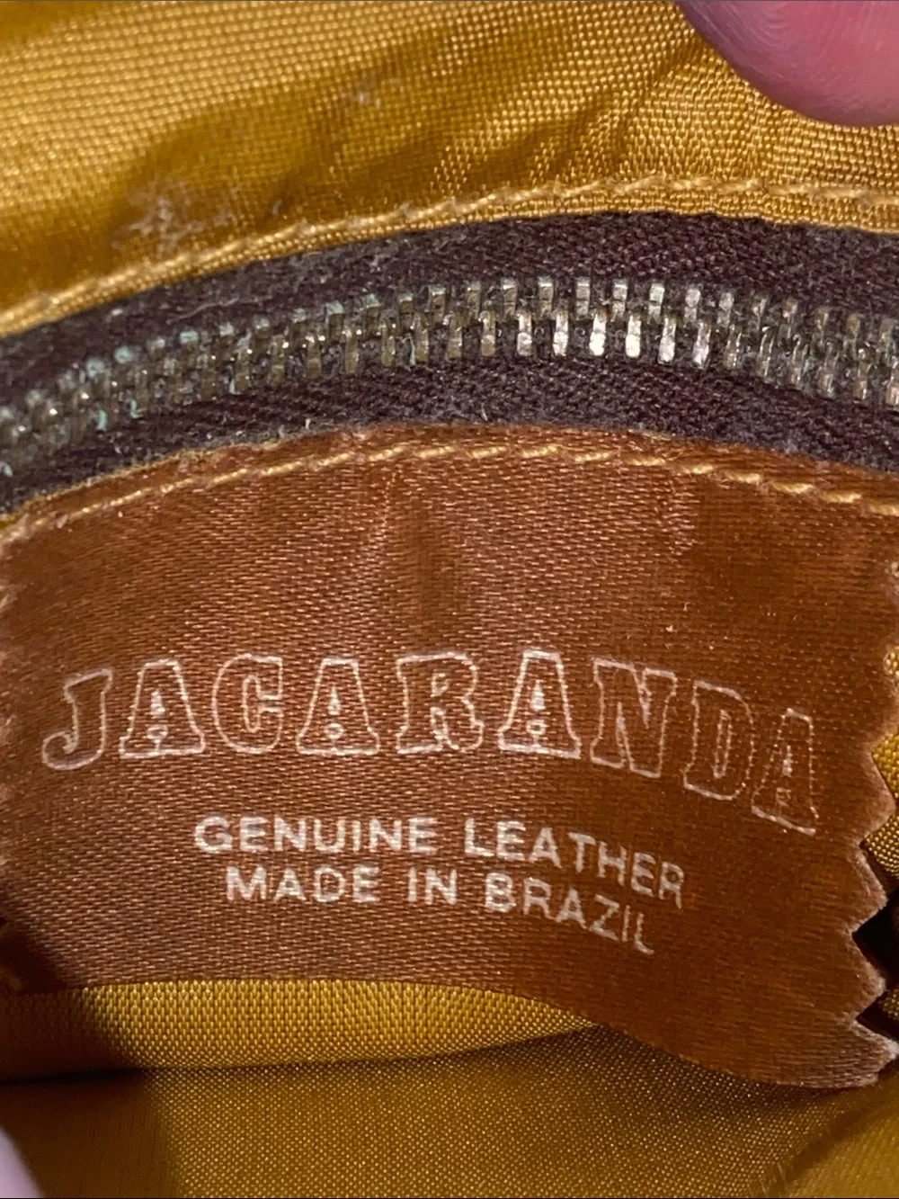 VTG JACARANDA TAN LEATHER CLUTCH PURSE Brazilian Rosewood 70s